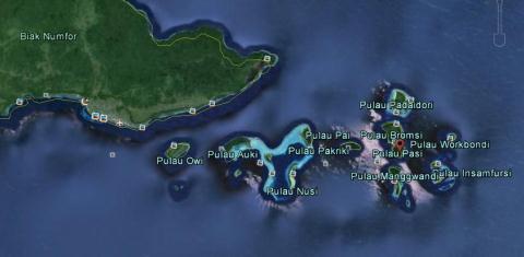 Padaidori islands, Biak Numfor dstrict, West Papua, Indonesia